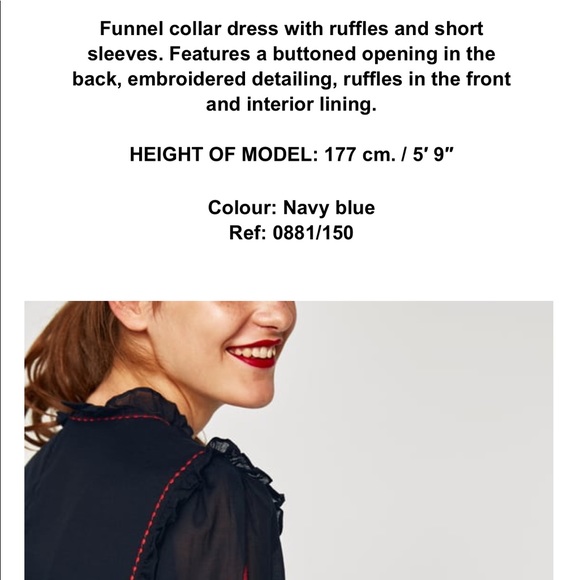 Zara FLOWING EMBROIDERED DRESS - Picture 3 of 8